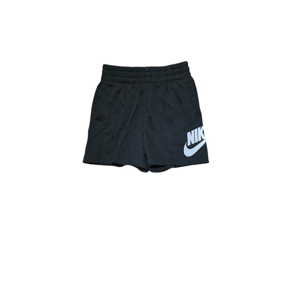 Nike toddler Shorts Size 4T Black with white Logo Cotton Blend NWT
